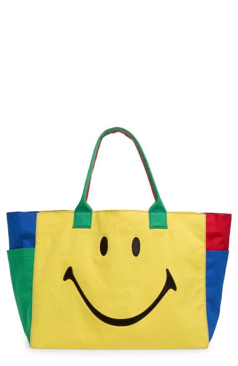 Smiley Colorblock Tote Bag