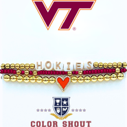 Color Shout Virginia Tech Love My College Bracelet Stack