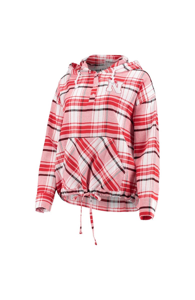CONCEPTS SPORT Women's Concepts Sport Scarlet/Black Nebraska Huskers Accolade Plaid Pullover Hoodie, Alternate, color,