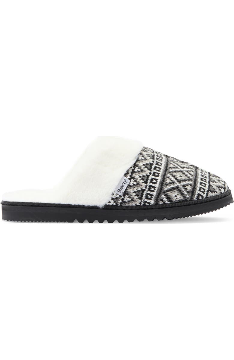Børn Fair Isle Faux Fur Lined Scuff Slipper, Alternate, color,