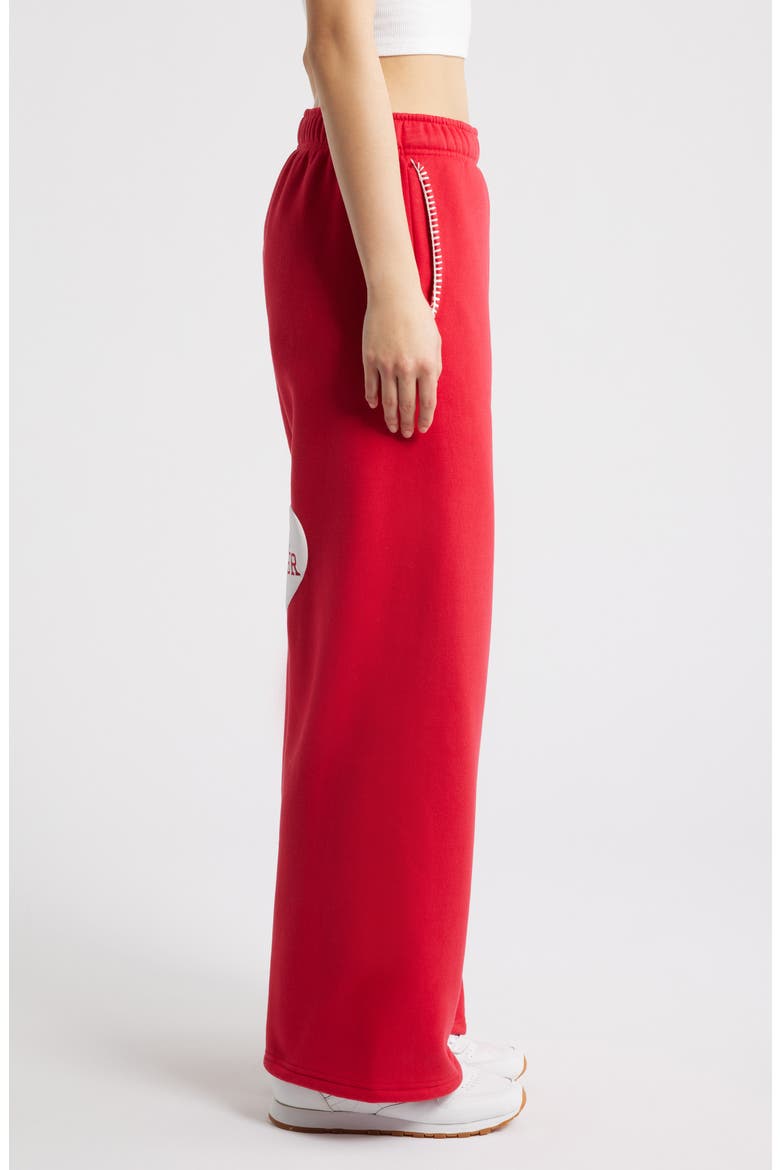 Scarlett Heartfelt Sweatpants, Alternate, color, DEEP RED