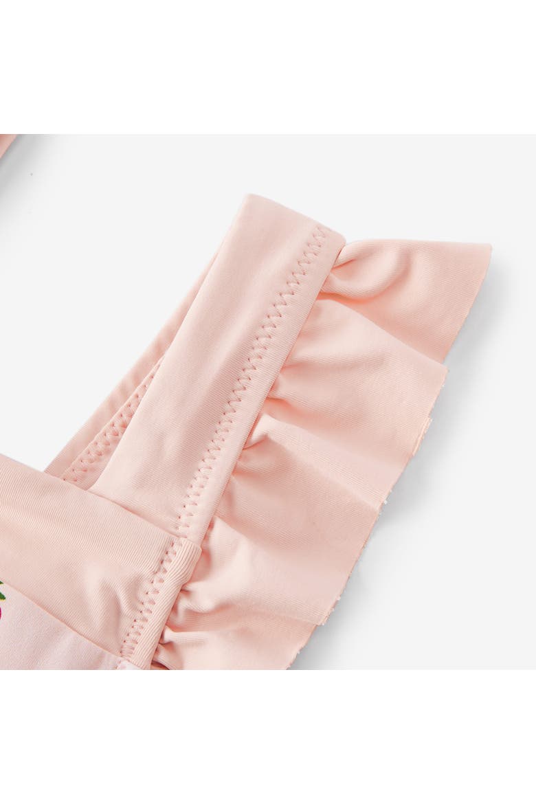 Ruffle Square Neck Swimsuit, Alternate, color, Strawberry