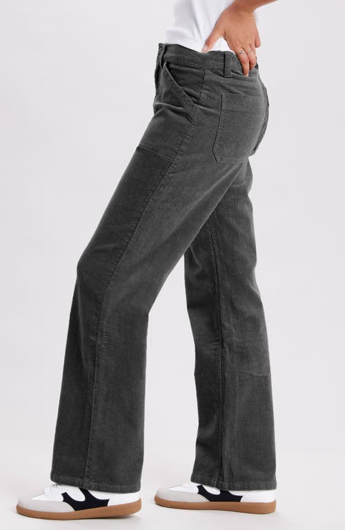 Supplies By Unionbay Marcie High Waist Wide Leg Corduroy Pants In Gray