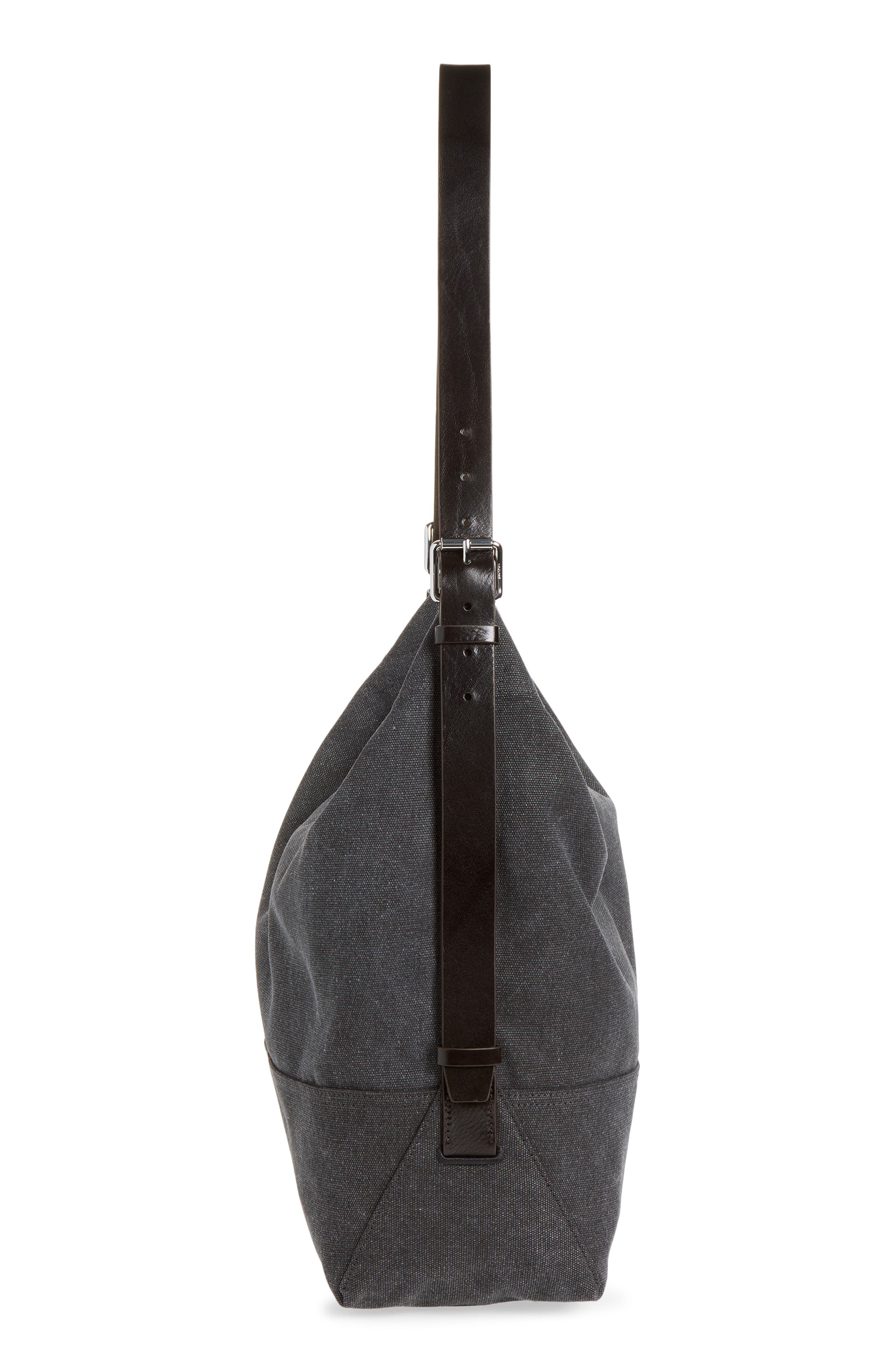 Belted Canvas Tote, Alternate, color, ASH BLACK