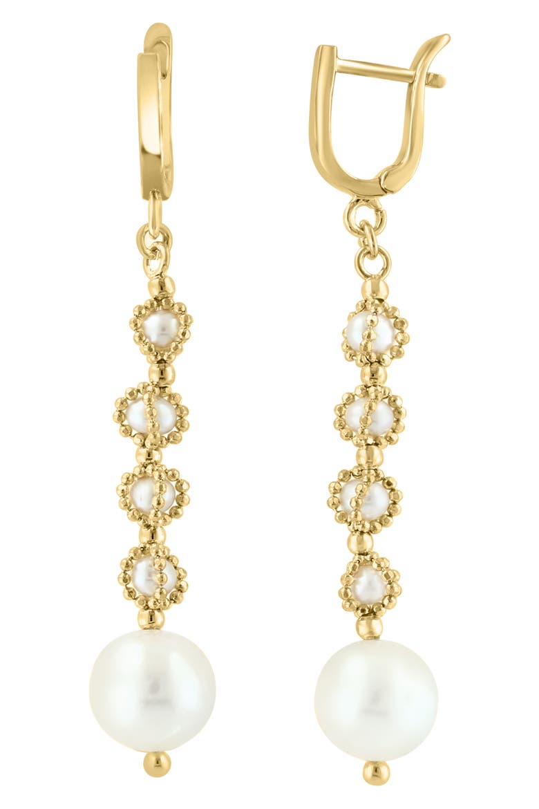 Freshwater Pearl Drop Earrings, Main, color, WHITE