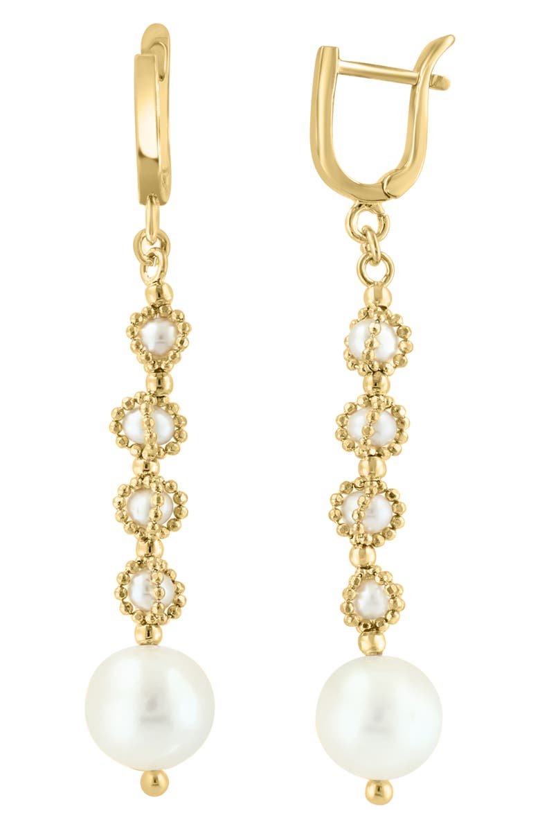 EFFY Freshwater Pearl Drop Earrings, Main, color, White