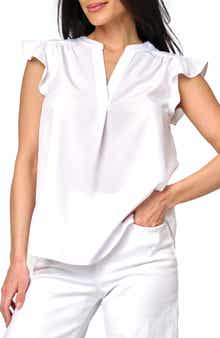 GIBSONLOOK Flutter Sleeve Top