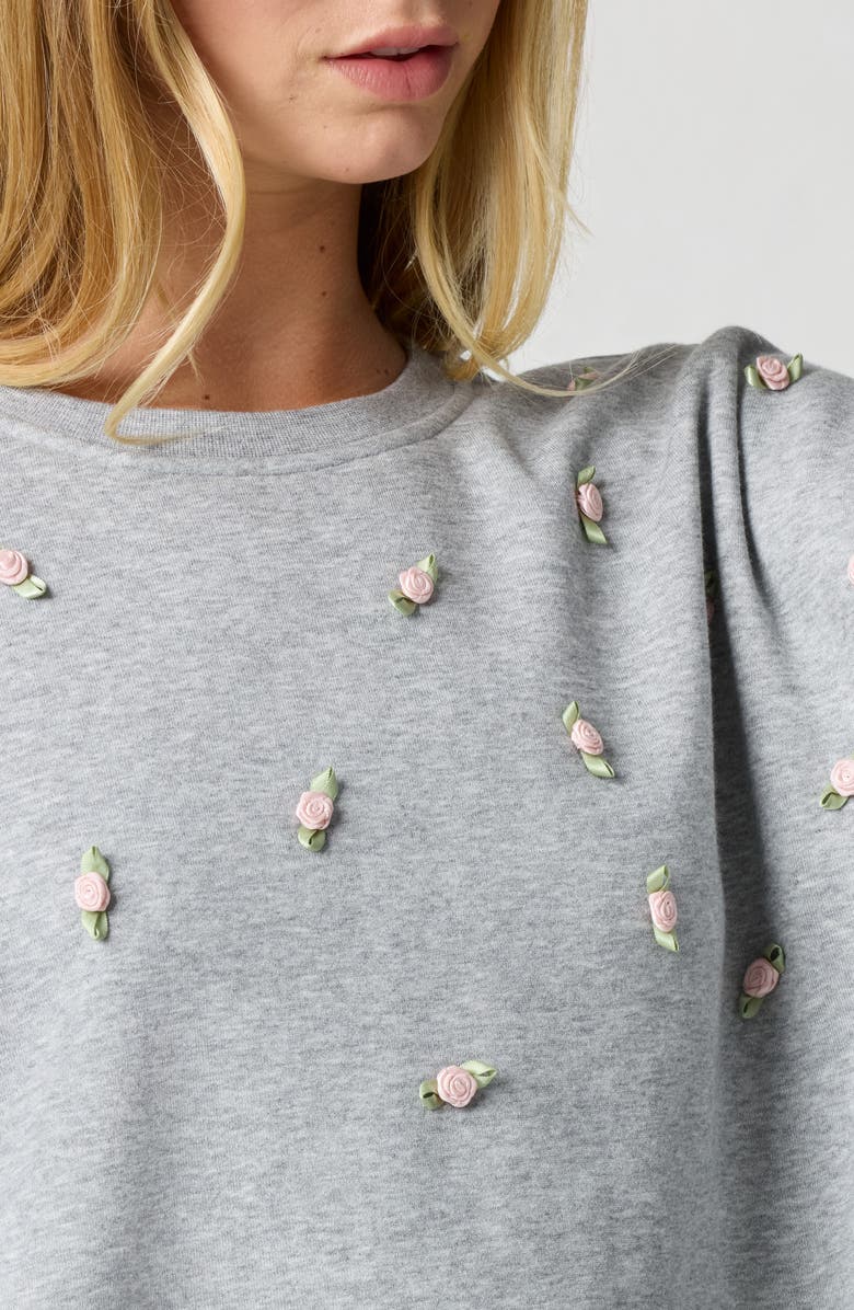 Florence by Mills Rosette Oversize Pullover, Alternate, color, Heather Grey