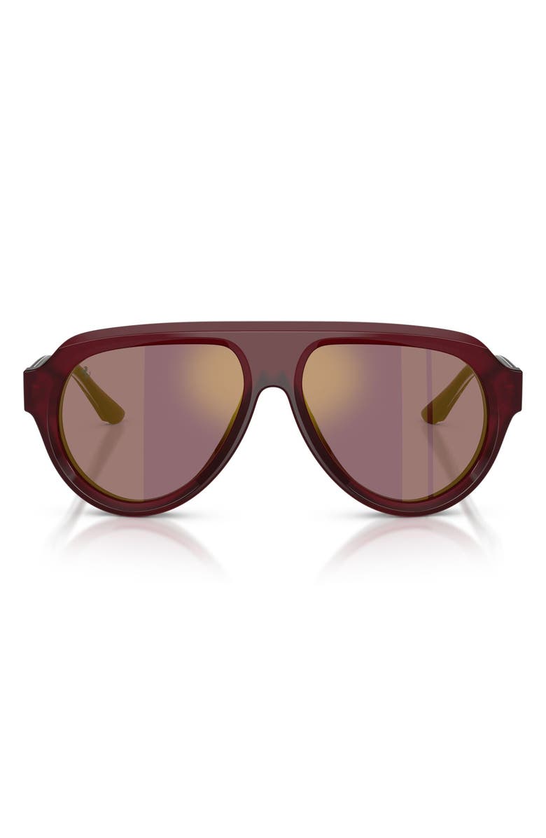 Ferrari 56mm Polarized Mirrored Pilot Sunglasses, Main, color, Opal Red / Polar Violet Gold