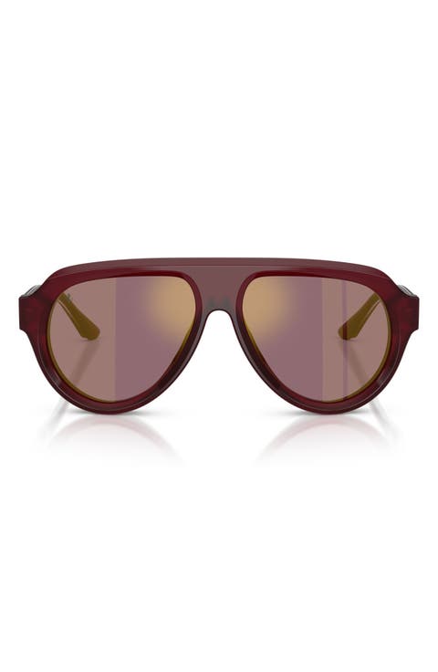 56mm Polarized Mirrored Pilot Sunglasses