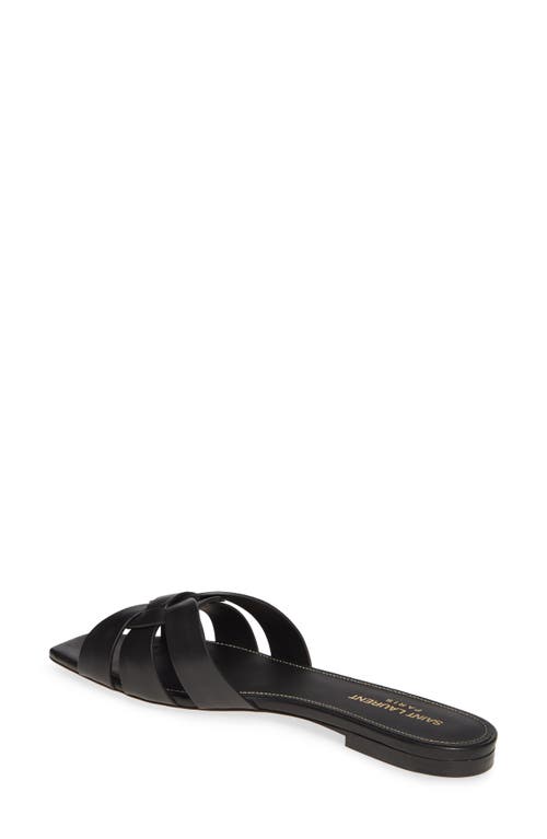 Saint Laurent Tribute Nu Pieds Slide Sandal In Black