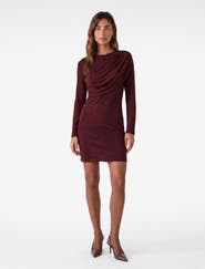 Koton Slim Long Sleeve Crew Neck Layered Bodycon Mini Dress