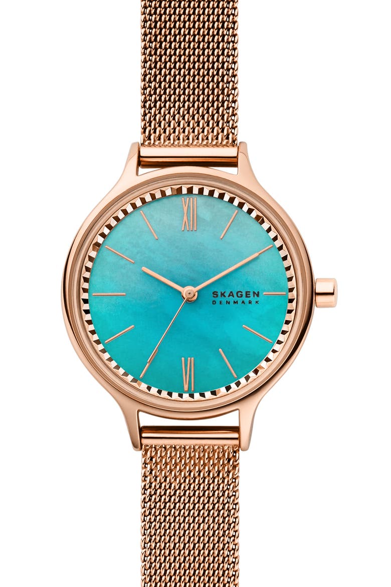 Anita Mesh Strap Watch, 30mm, Main, color, ROSE GOLD