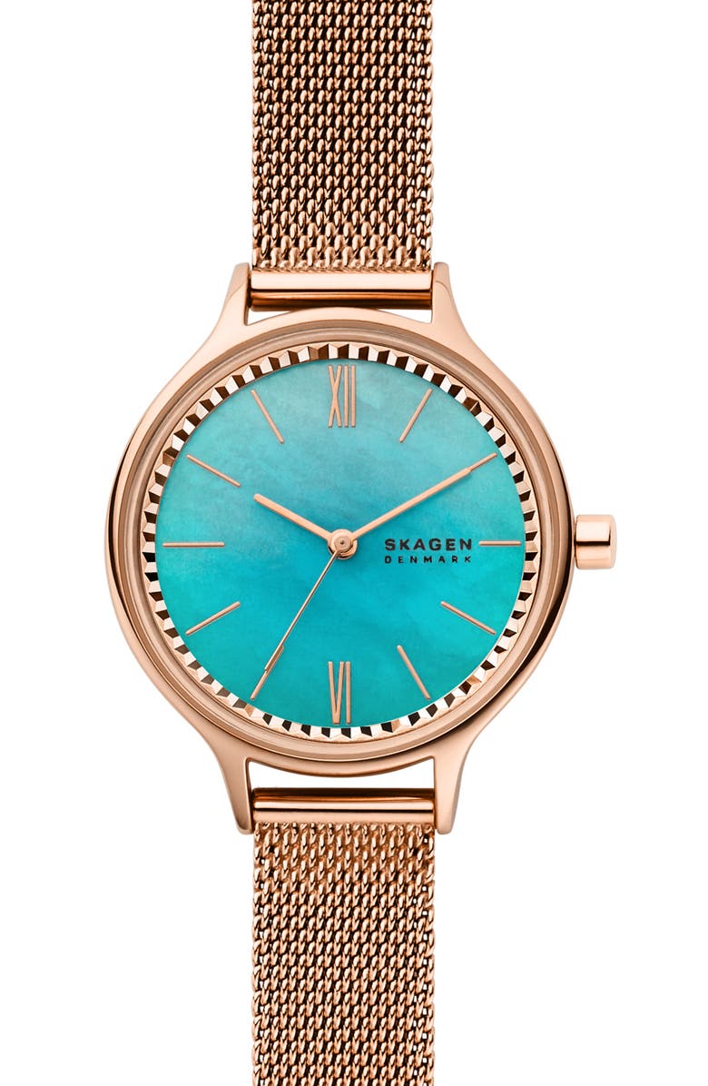 Skagen Anita Mesh Strap Watch, 30mm, Main, color,