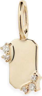 Adina Reyter Diamond Dog Tag Mini Charm