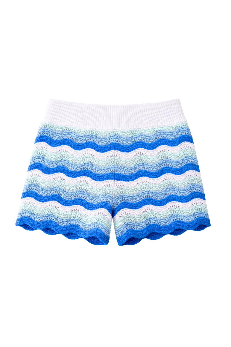 Crochet Knit Shorts, Alternate, color, Blue