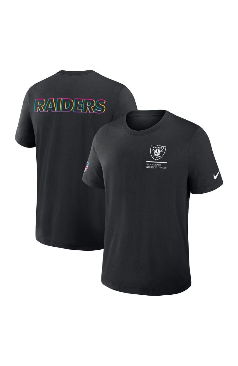 Nike Men's Nike Black Las Vegas Raiders 2025 NFL Crucial Catch Tri-Blend Dri-FIT T-Shirt, Alternate, color, Black