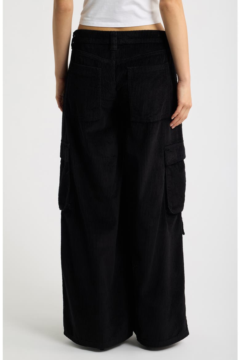Low Rise Corduroy Wide Leg Cargo Pants, Alternate, color, MIDNIGHT GREY