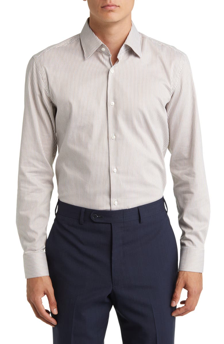 BOSS Hank Kent Stripe Slim Fit Stretch Dress Shirt, Main, color,