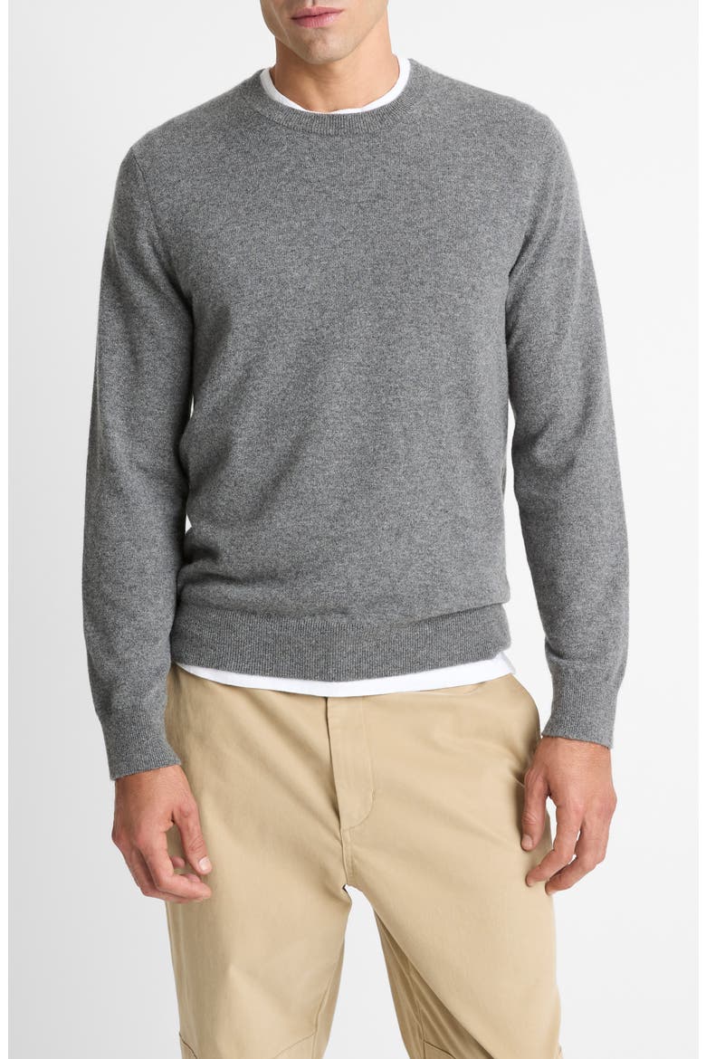 Cashmere Crewneck Sweater, Main, color, MEDIUM HEATHER GREY