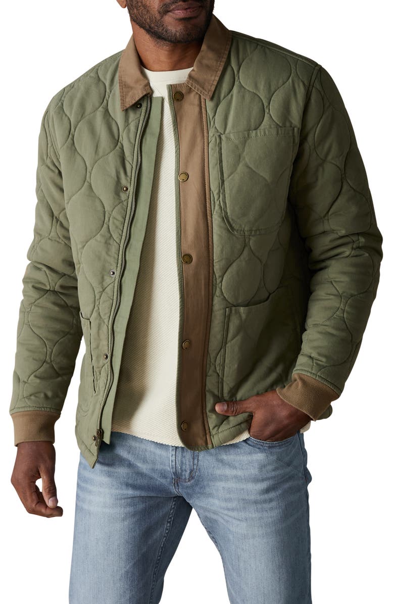 The Normal Brand James Quilted Canvas Liner Jacket, Main, color, Moss/ Cedar