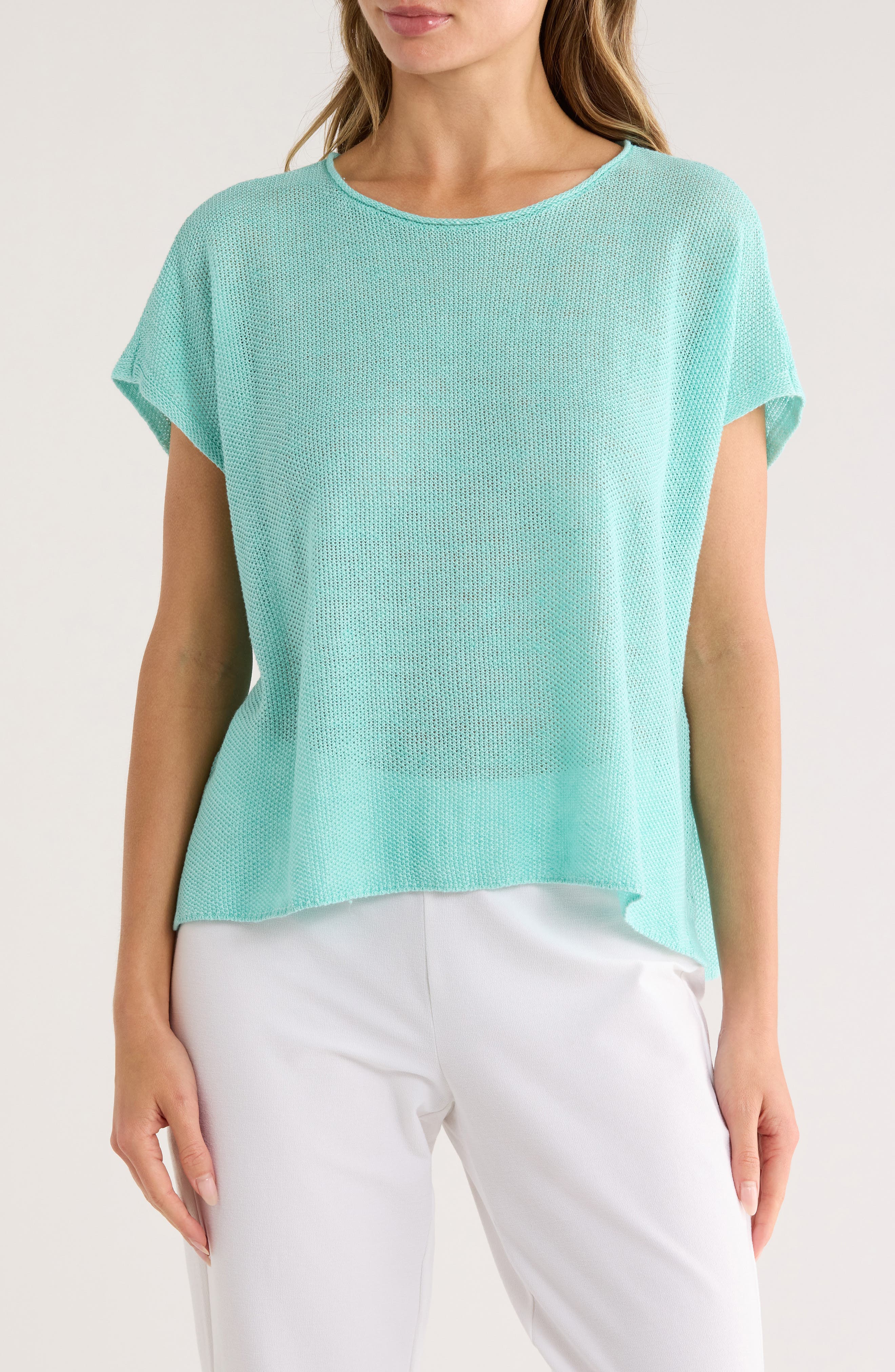 Eileen Fisher Dolman Sleeve Organic Linen Top