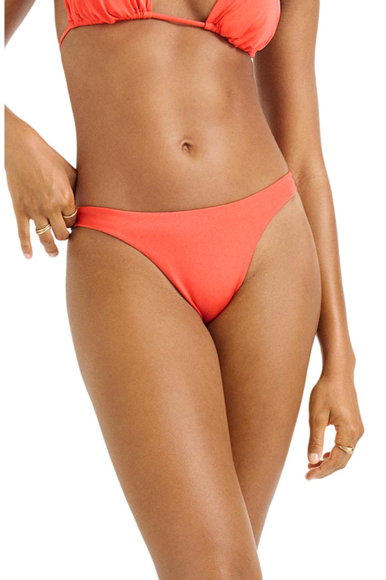 California High Leg Bikini Bottoms, Main, color, CORAL