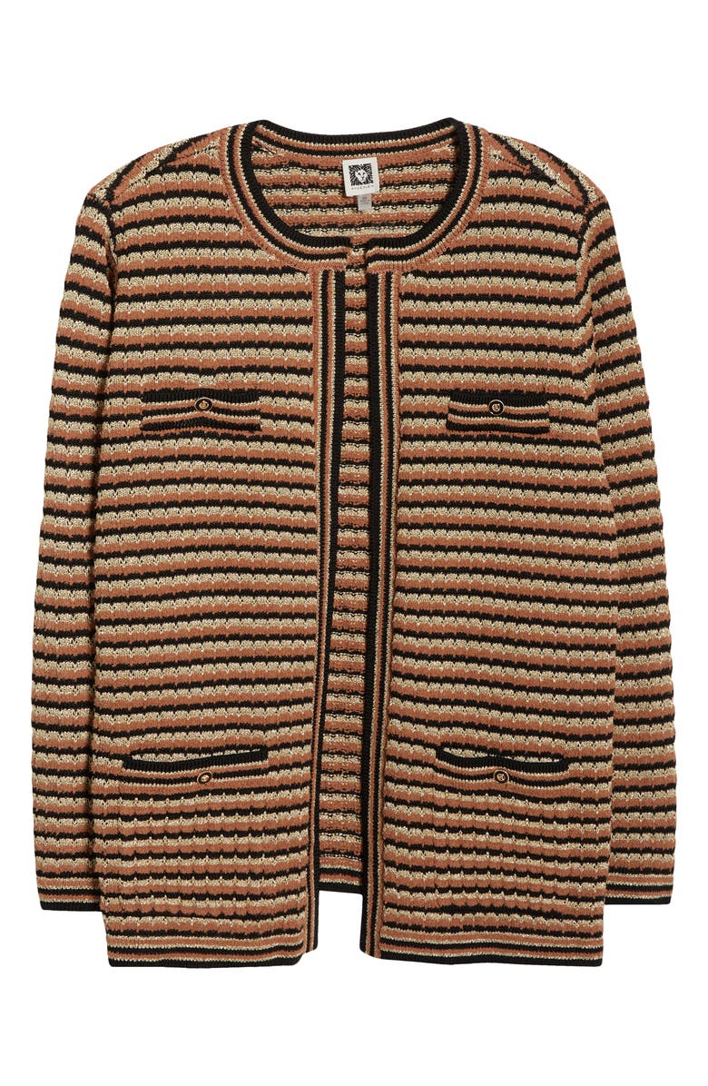 Anne Klein Stripe Kissing Cardigan, Alternate, color, 