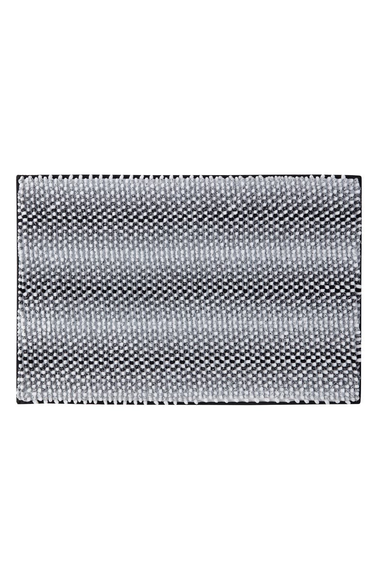 VCNY HOME Heathered Stripe Memory Foam Bath Rug, Main, color, Black