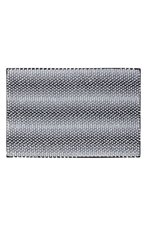 Heathered Stripe Memory Foam Bath Rug