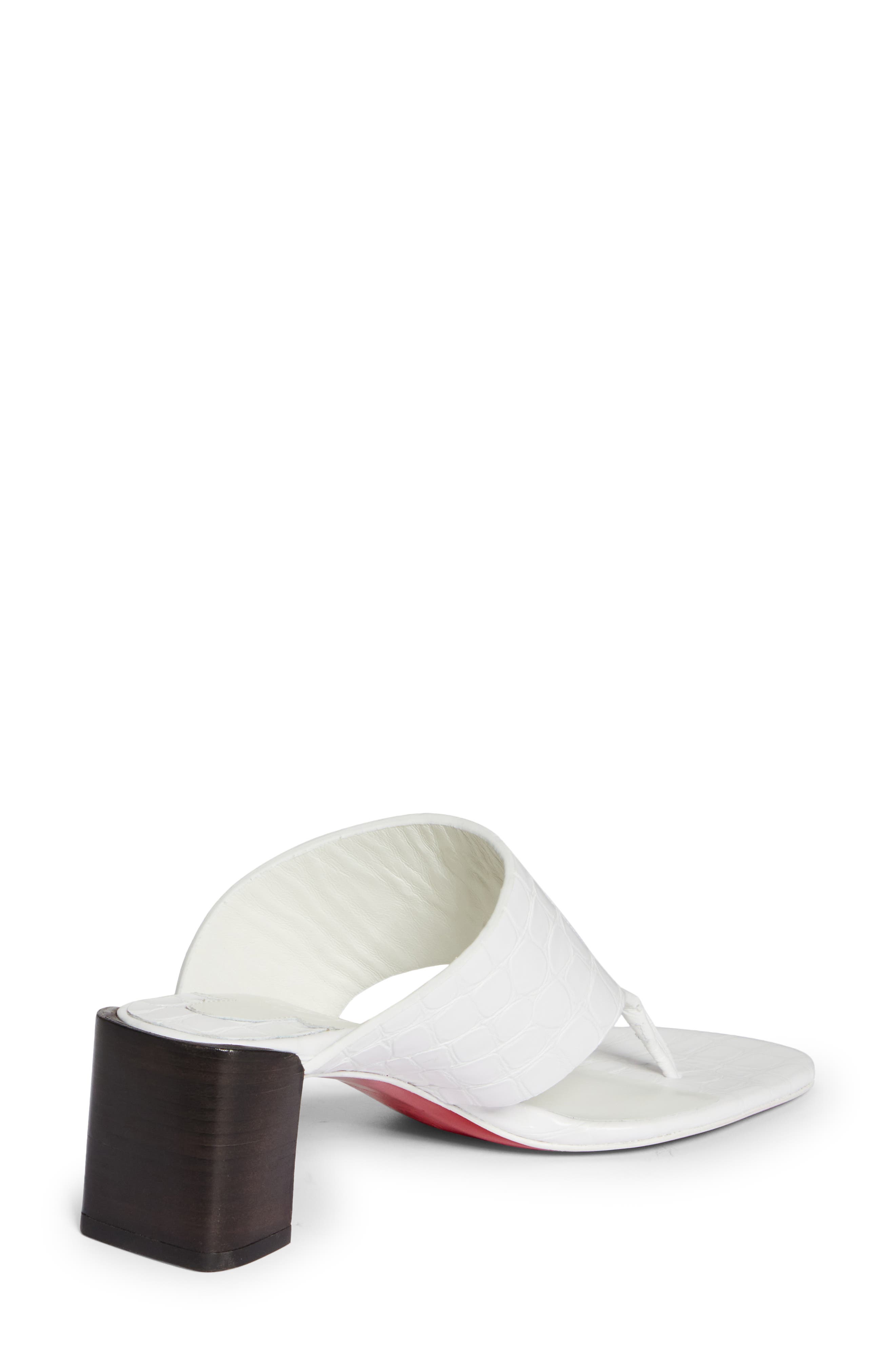 Tongamule Croc Embossed Sandal, Alternate, color, WHITE