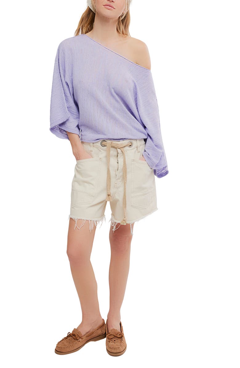 Free People Amber Breeze Linen Blend Sweater, Alternate, color, Violet Tune
