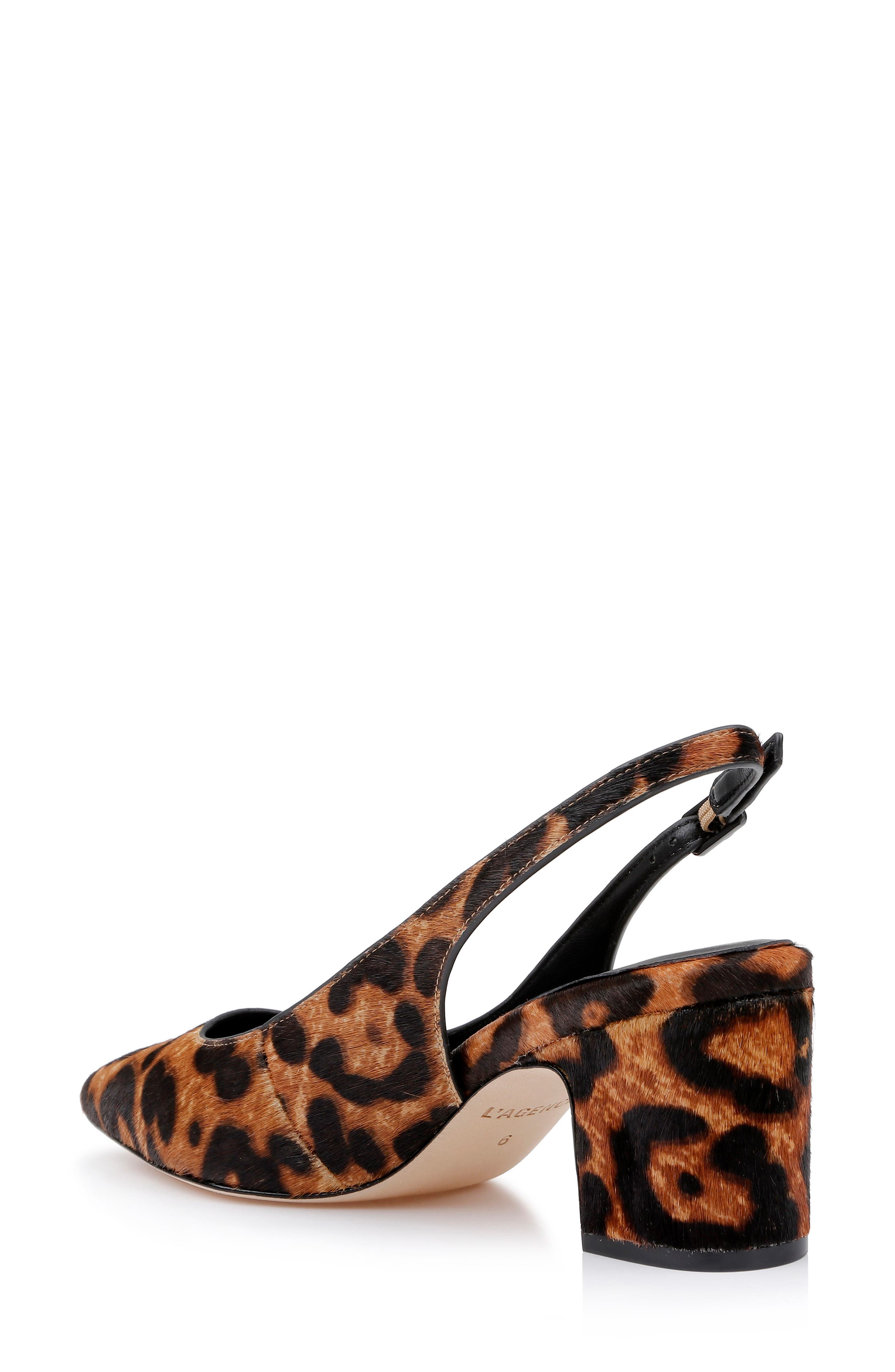 L
AGENCE Elaina Slingback Pump, Alternate, color, Leopard Hair Calf