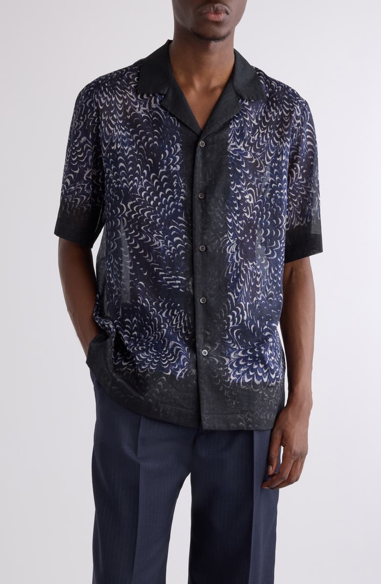 Dries Van Noten Carltone Print Camp Shirt, Main, color, 