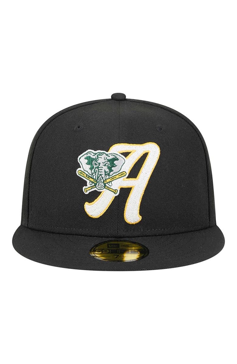 New Era Men's New Era Black Athletics Duo Logo 2.0 59FIFTY Fitted Hat, Alternate, color, 