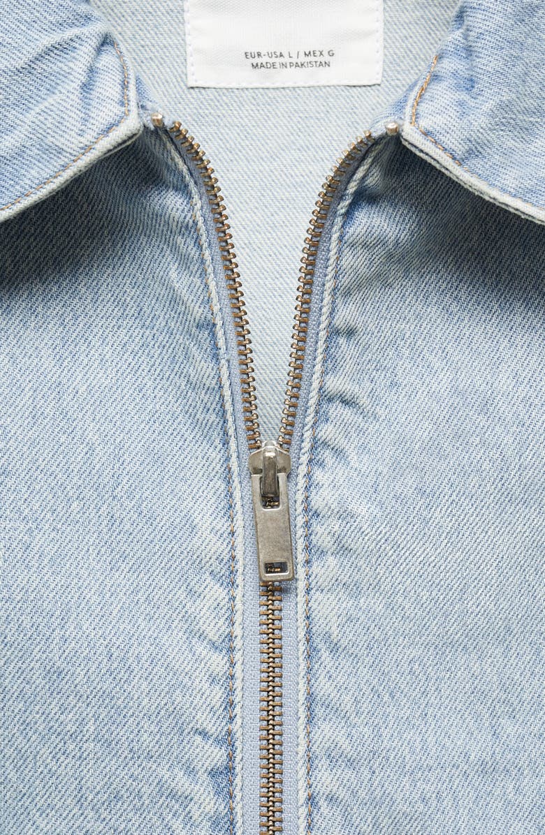 MANGO Denim Bomber Jacket, Alternate, color, Light Blue