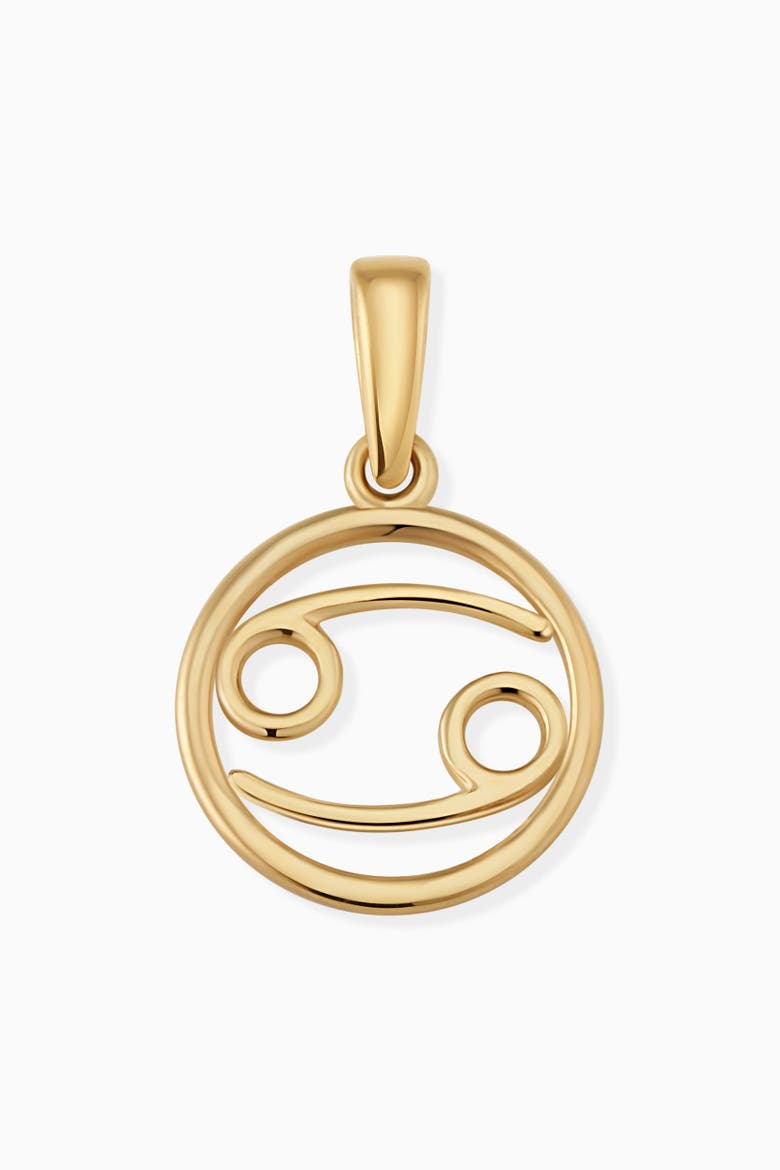 14K Yellow Gold Zodiac Pendant Charm, Main, color, Yellow Gold - Cancer