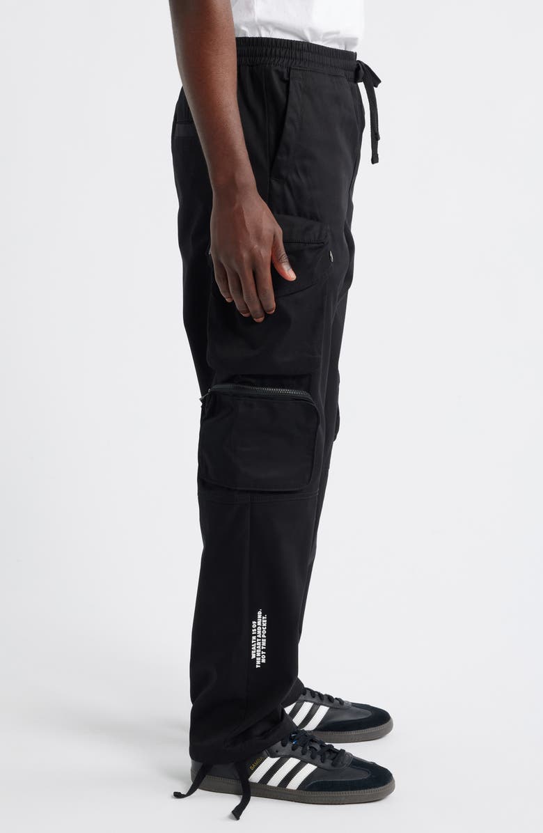 Billionaire Boys Club Barracks Pull-On Twill Cargo Pants, Alternate, color, Black