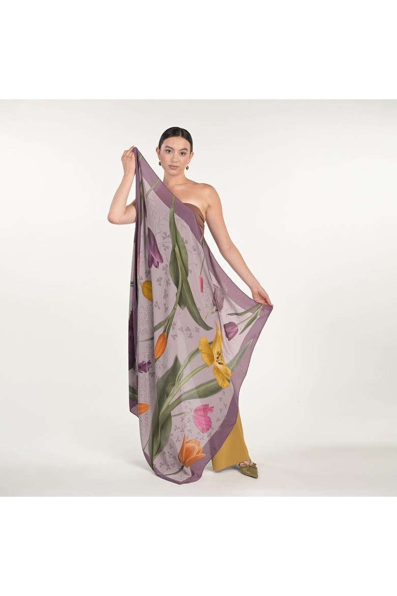 Tulip Scarf, Alternate, color, Purple