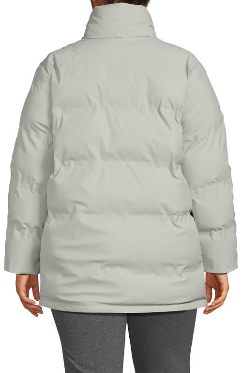 Lands' End Plus Size Squall Insulated Slicker Puffer Jacket In Soft Silver