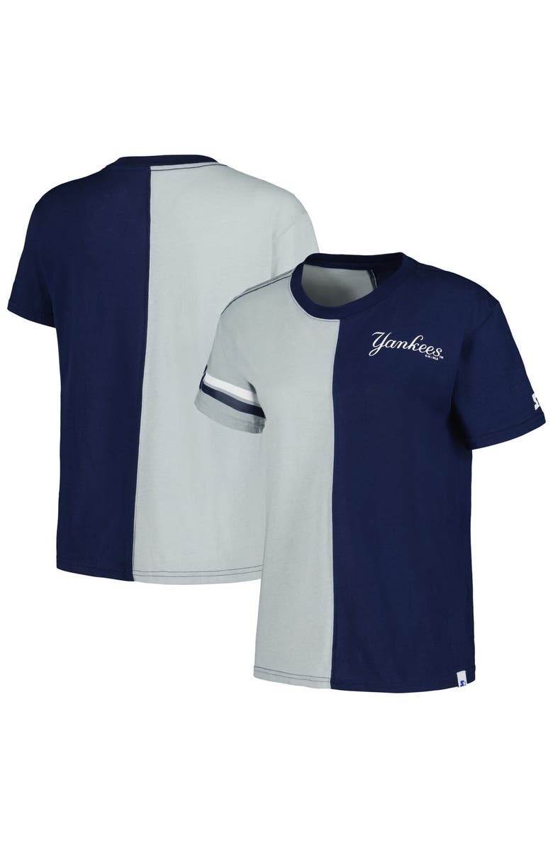 STARTER Women's Starter  Navy/Gray New York Yankees Power Move T-Shirt, Main, color, Navy