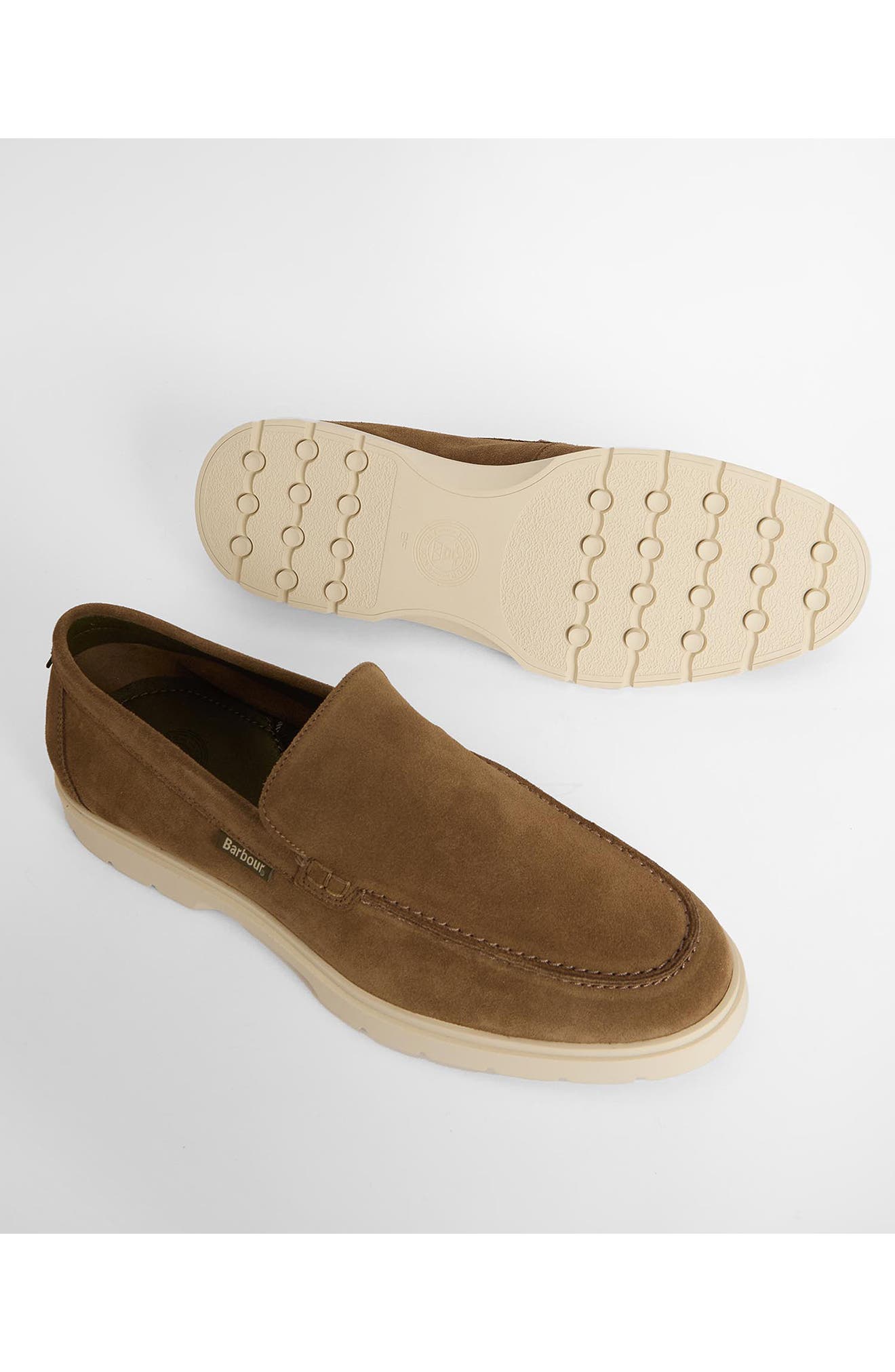 Barbour Carty Moc Toe Loafer, Alternate, color, Taupe