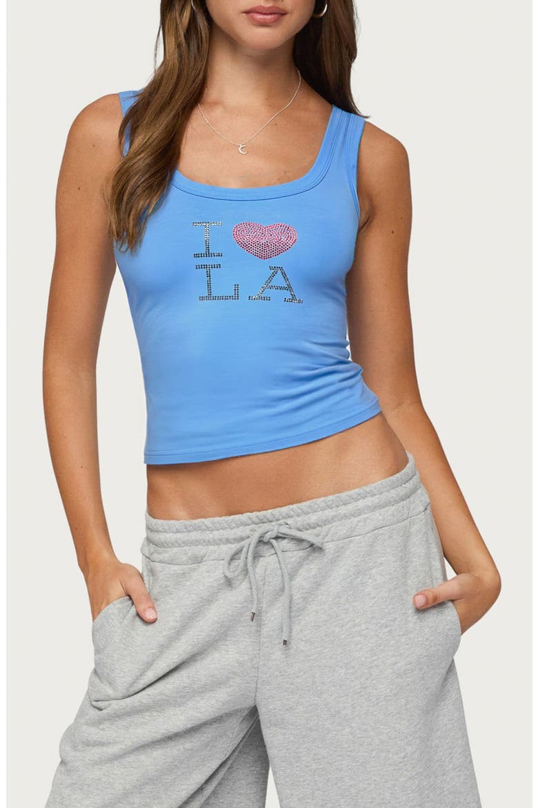 I Heart LA Tank Top, Main, color, BLUE
