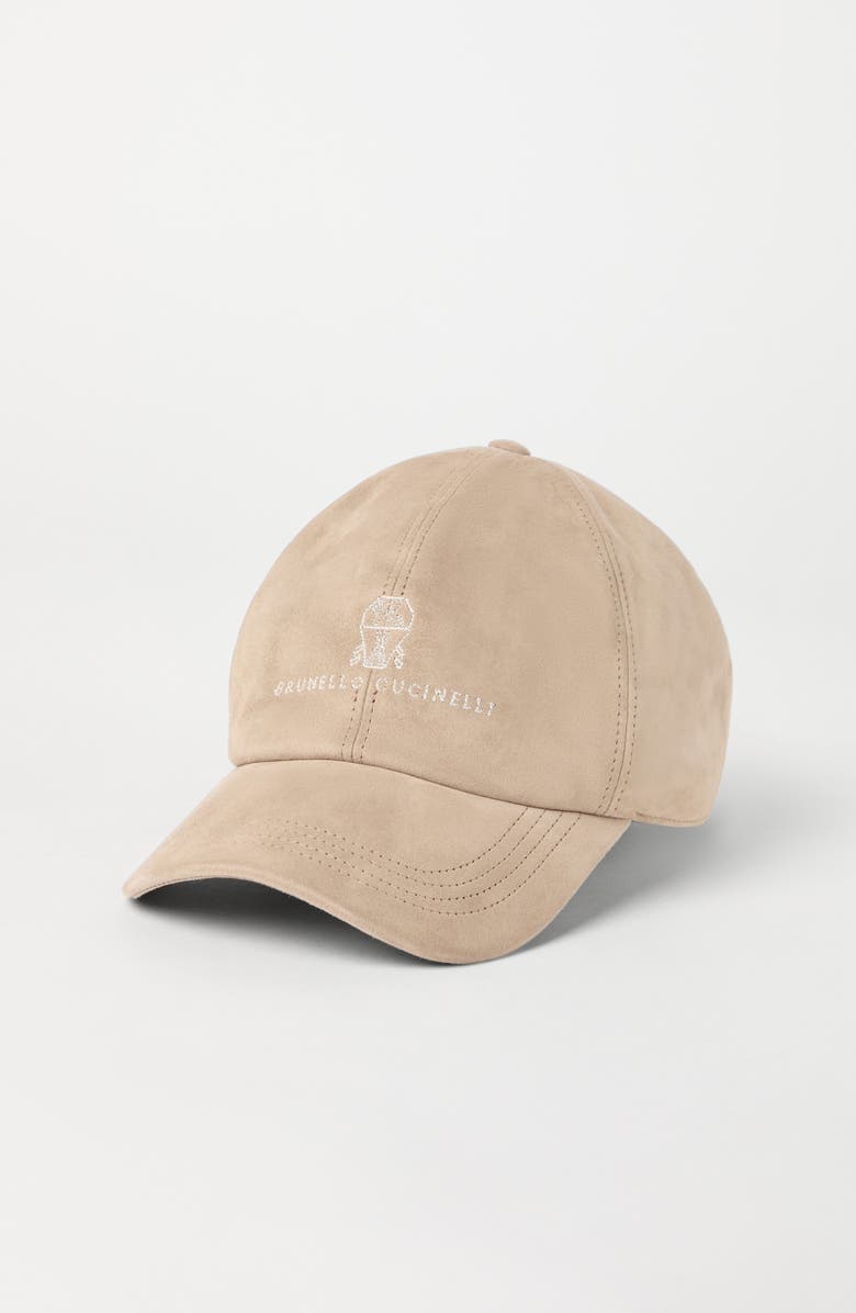 Brunello Cucinelli Baseball cap with embroidery, Alternate, color, Beige