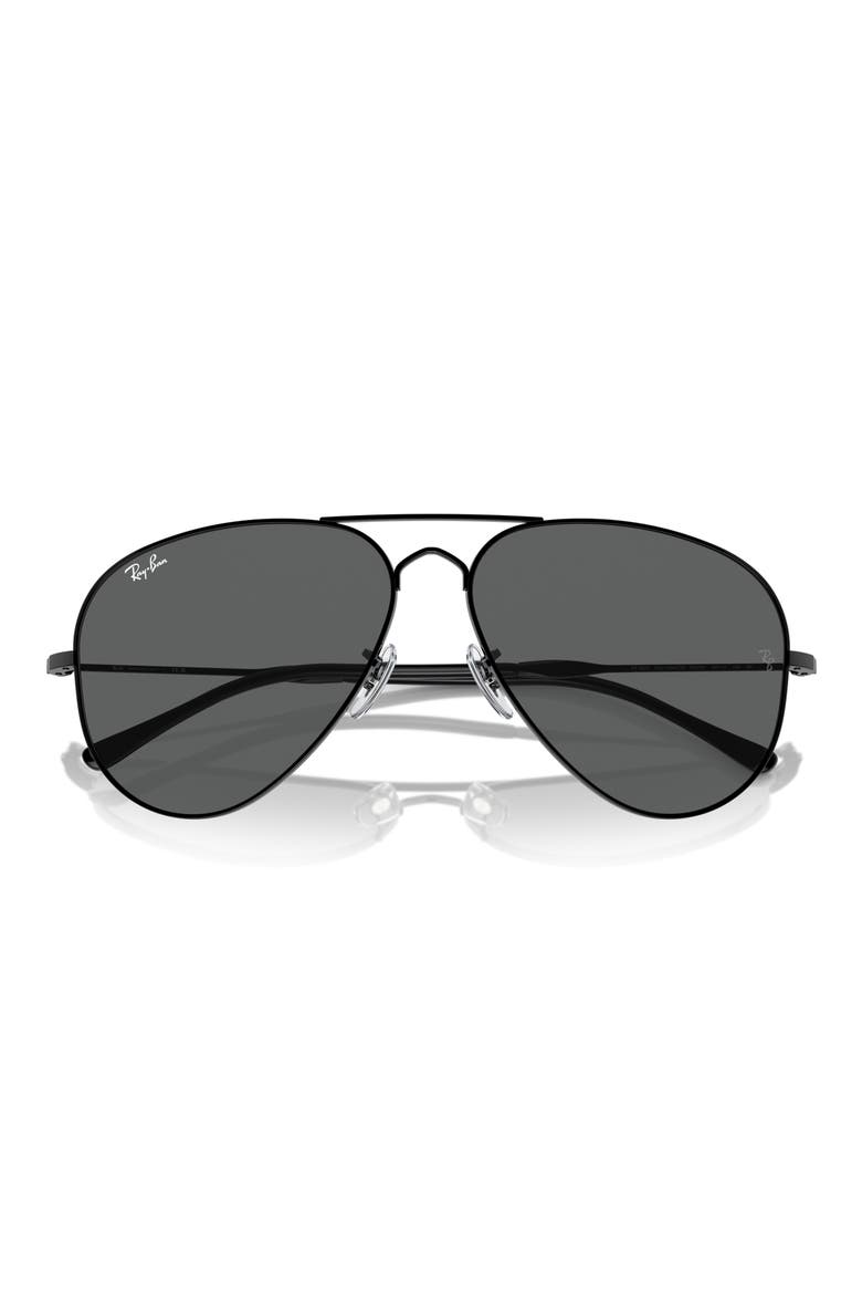 Old Aviator 62mm Oversize Sunglasses, Alternate, color, BLACK