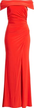 Eliza J Draped One-Shoulder Gown