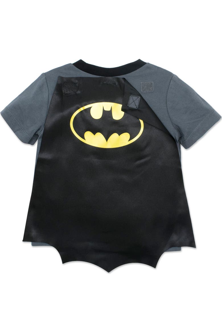 Justice League Batman T-Shirt with Cape, Alternate, color, Batman Grey