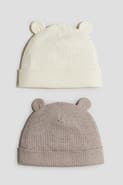 H&M 2-pack Ribbed Ear-detail Beanies
