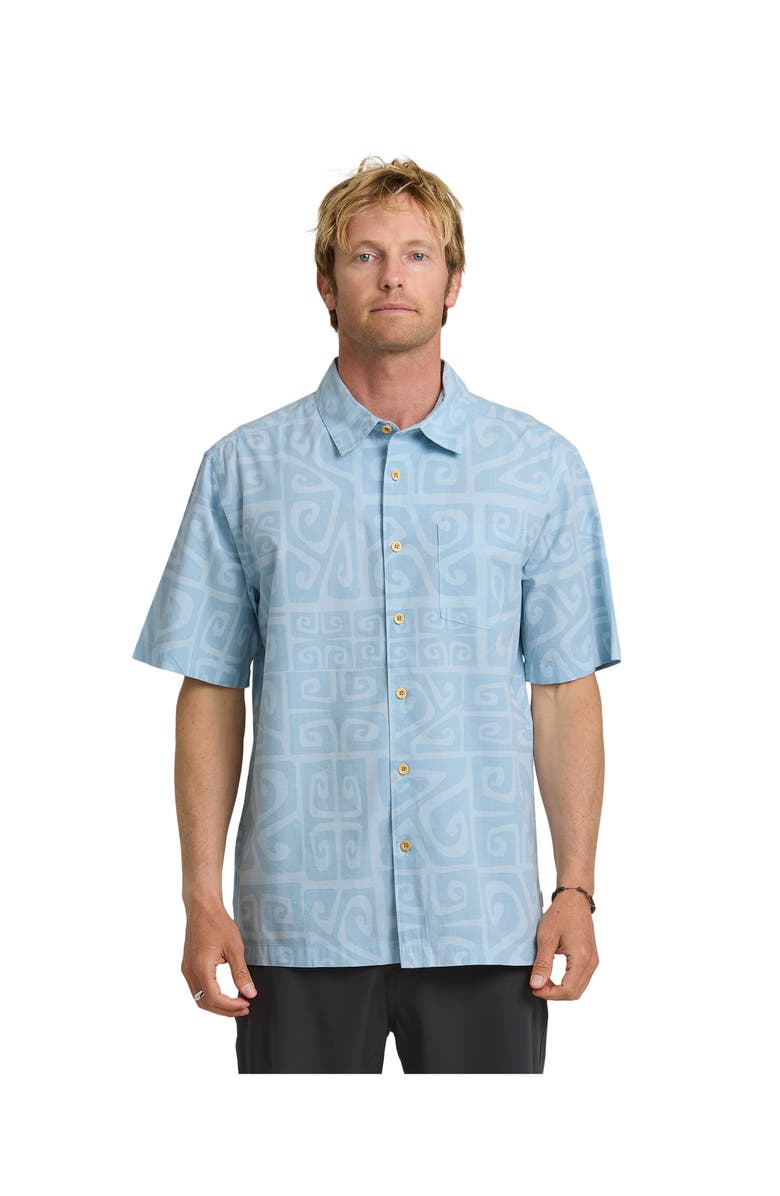 Quiksilver Waterman Tiki Beach WM SS Short Sleeve Shirt, Alternate, color, Skyway