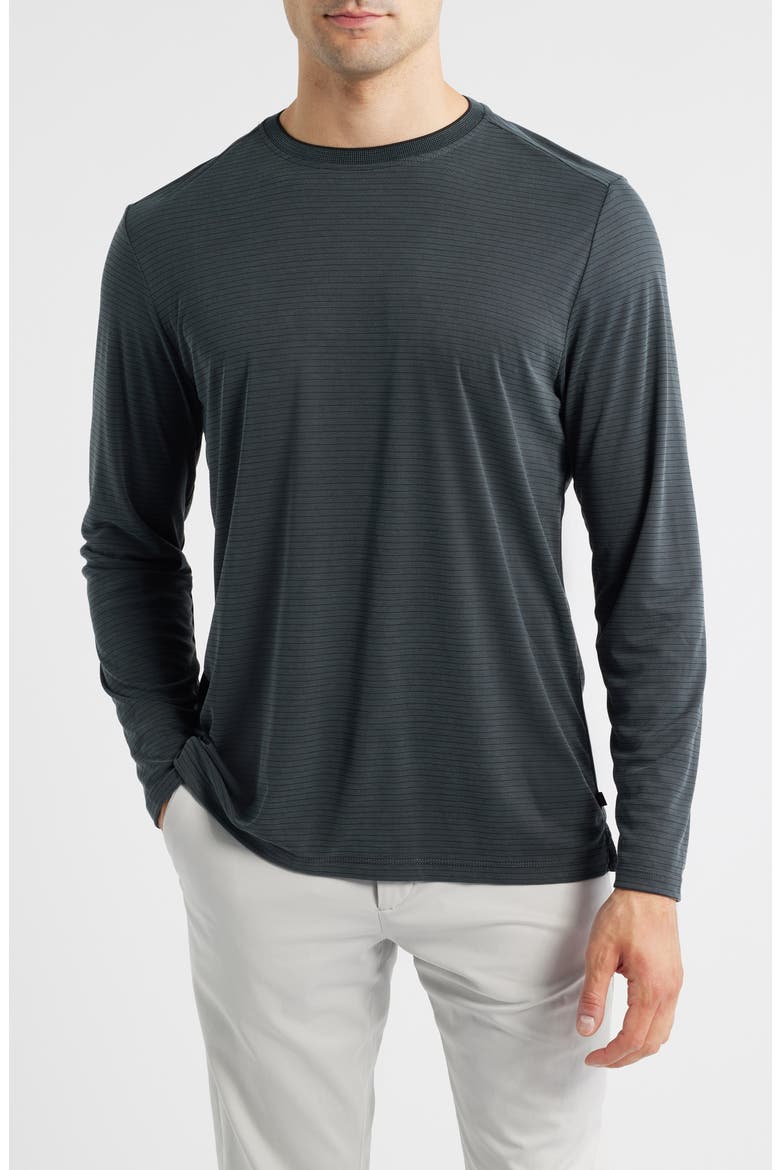 Bay Stripe Long Sleeve T-Shirt, Main, color, COAL